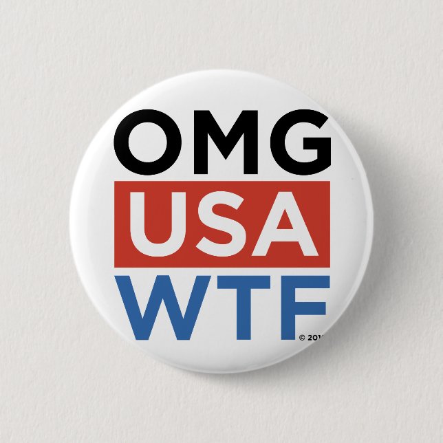 OMG USA WTF 2 INCH ROUND BUTTON (Front)