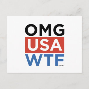 OMG USA WTF POSTCARD