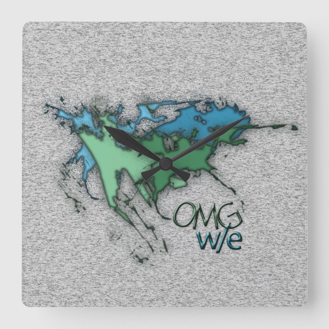 OMG! w/e Square Wall Clock (Front)