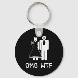 Omg Wtf, Game Over, Funny Bride Groom Bachelorette Keychain