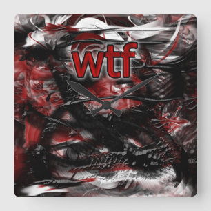 OMG! wtf Square Wall Clock
