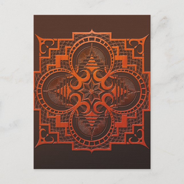 omjarah Woodcut mandala Postcard (Front)
