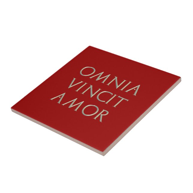 Omnia Vincit Amor Tile (Side)