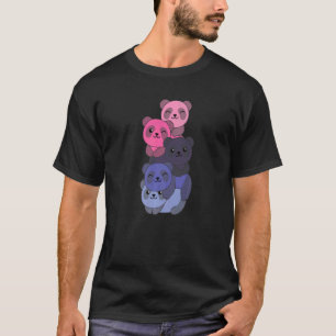 Omnisexual Flag Pile Pride Lgbtq Pandas Cute Omnis T-Shirt