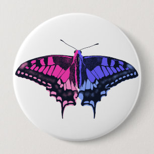 Omnisexual Pride Flag Swallowtail Butterfly 4 Inch Round Button