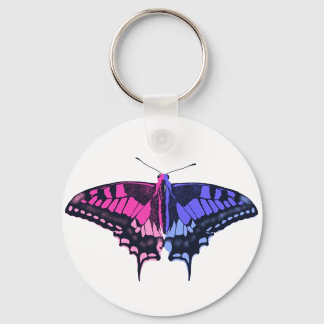 Omnisexual Pride Flag Swallowtail Butterfly Keychain (Front)