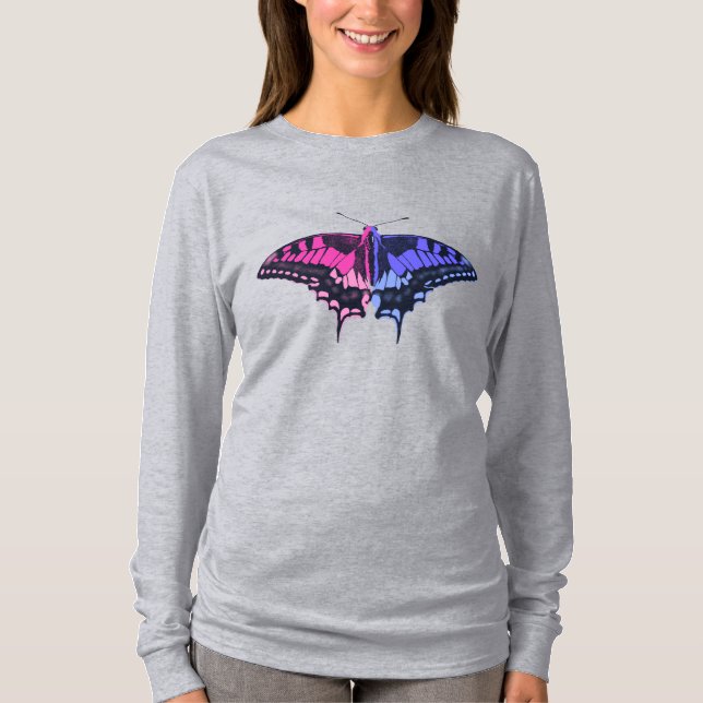 Omnisexual Pride Flag Swallowtail Butterfly T-Shirt (Front)