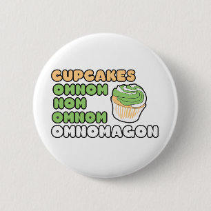 OMNOM Cupcakes 2 Inch Round Button