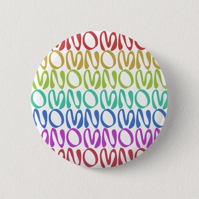 OMNOMNOMNOM 3 Rainbow 1 2 Inch Round Button (Front)