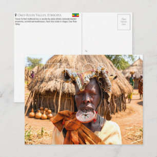Omo River Valley Tribe, Ethiopia Travel Postcard