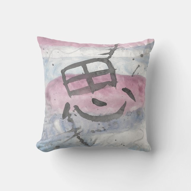 Omo (Thought) Kanji Throw Pillow (Front)