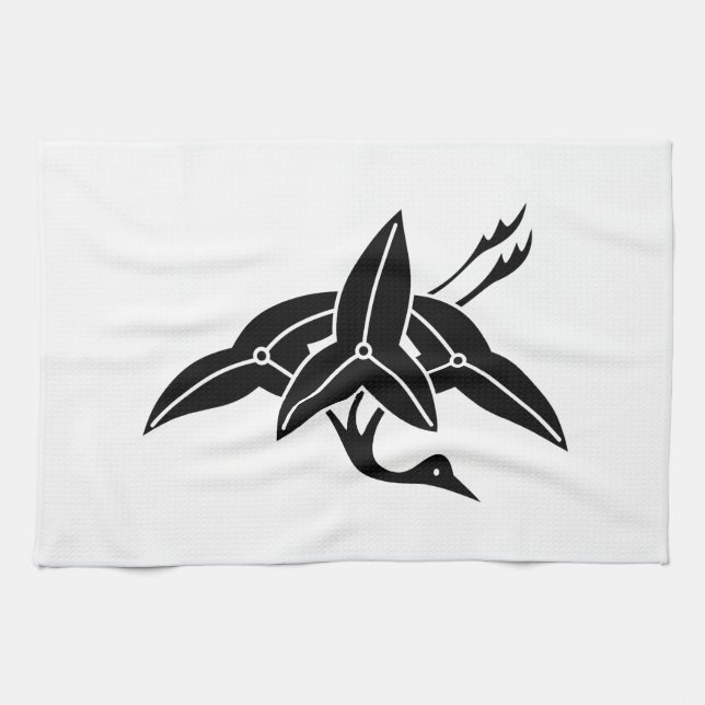 Omodaka Crane Kitchen Towel (Horizontal)