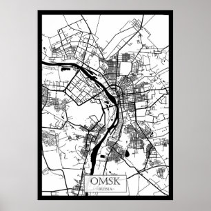 Omsk Russia City Map Poster