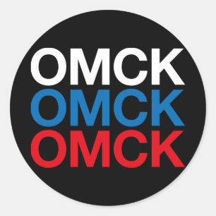 OMSK Russian Flag Cyrillic Classic Round Sticker
