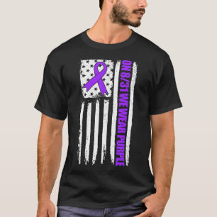 On 831 We Wear Purple Usa Flag Drug Overdose Aware T-Shirt