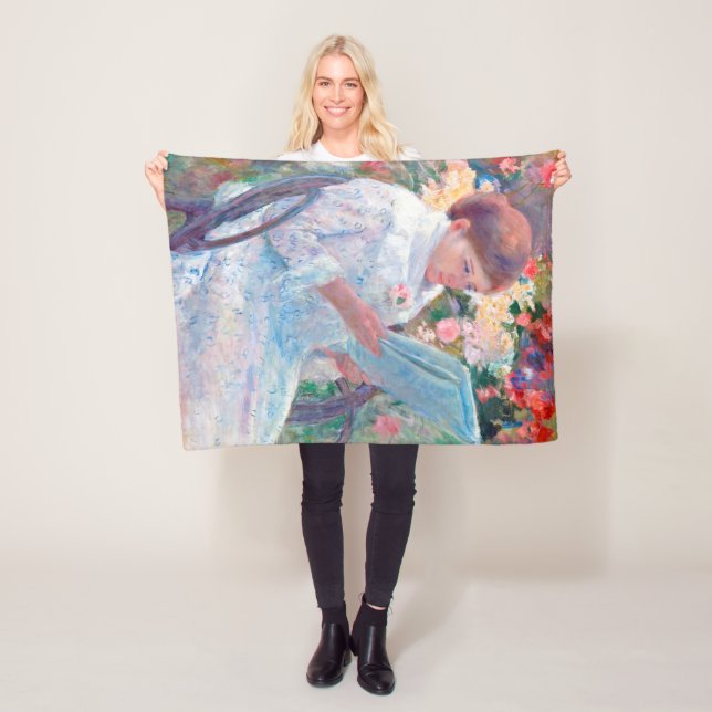 On a Balcony, Mary Cassatt Fleece Blanket (In Situ)