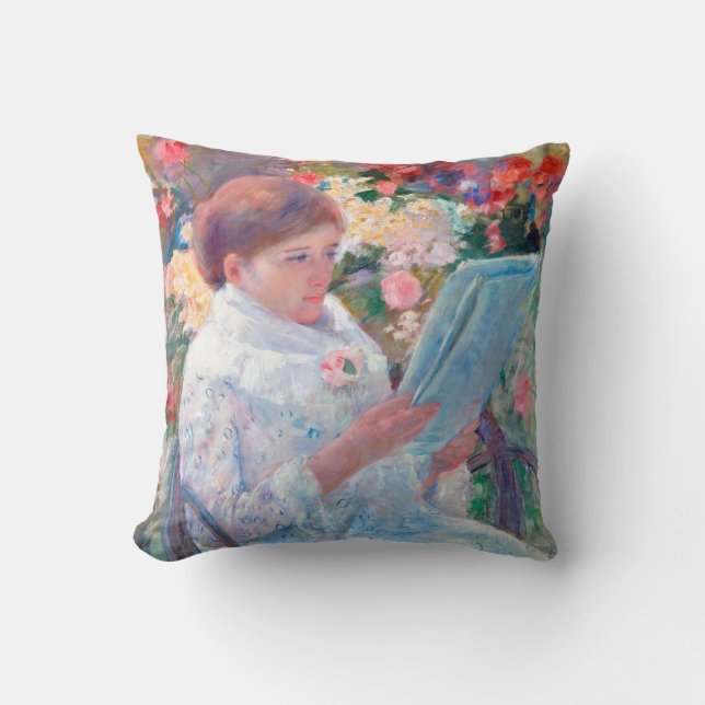 On a Balcony, Mary Cassatt Throw Pillow (Front)
