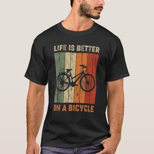 on a bicycle cycling bike 1 T-Shirt (Front)