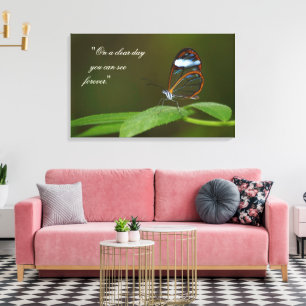 "On A Clear Day" Glasswing Butterfly Canvas Print