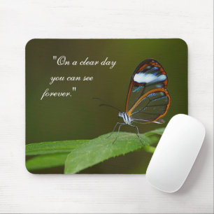 "On a Clear Day" Glasswing Butterfly Design Mouse Pad