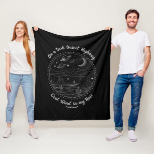 On A Dark Desert Highway Travel Mountain Camping  Fleece Blanket