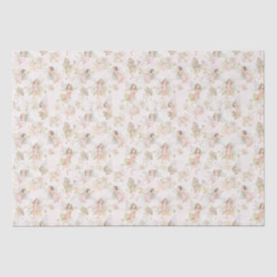 on a flower field girl butterfly in a wreath tissue paper