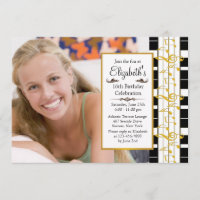 On a Happy Note Photo Birthday Invitation