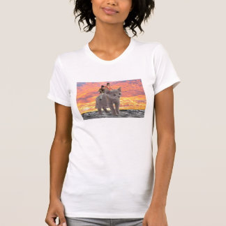 on a kittie cat T-Shirt