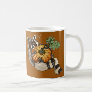 On a Roll Raccoon Pumpkin Autumn Coffee Mug