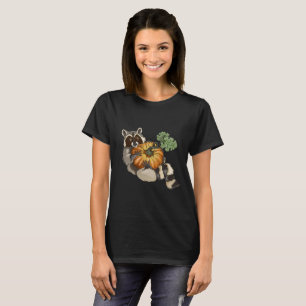 On a Roll Raccoon Pumpkin Autumn T-Shirt