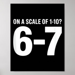 On A Scale Of 1 10 6 7 Funny Sarcasm Quote Humour Poster