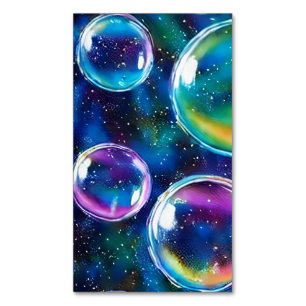 On Air Drop Iridescent Stunning Whimsical Bubble T Magnetic Business Card