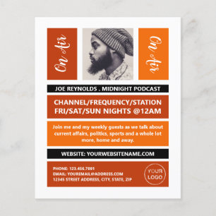 On Air - Podcaster Photo - Retro Podcast Flyer