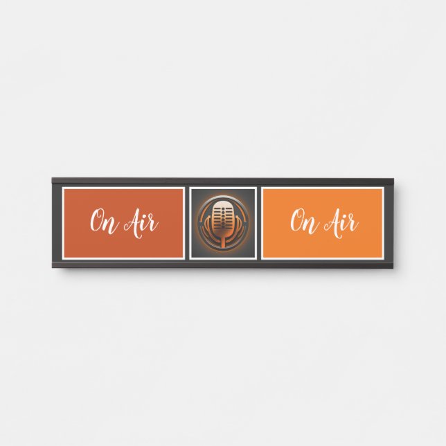 On Air Podcaster, Retro Podcast Door Sign (Front)
