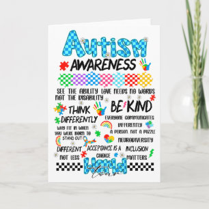 (on Back) Autism Awareness World Tour Love Needs N Card