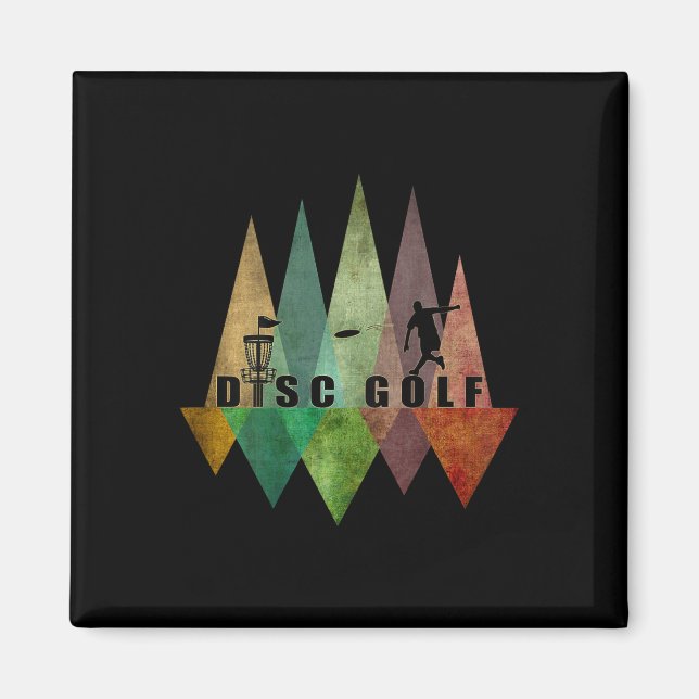 On Back Cool Stylized Geometric Design Disc Golf  Magnet (Front)