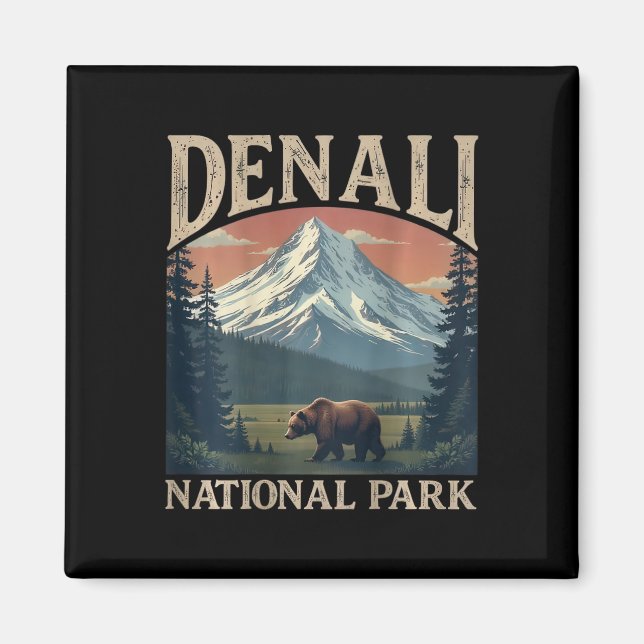 (on Back)denali Mountain Peak Elevation Alaska Nat Magnet (Front)