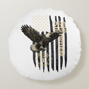 On Back Eagle and Flag 250 Years 1776-2026 250th B Round Pillow