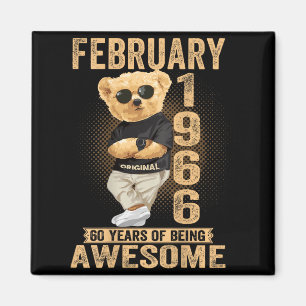 (on Back) February 1966 60th Birthday 60 Years Ted Magnet