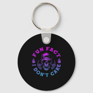 (on Back) Fun Fact I Dont Care, Funny Skeleton Sar Keychain