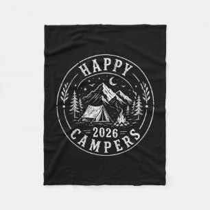(on back) happy campers 2026 friends camping fleece blanket