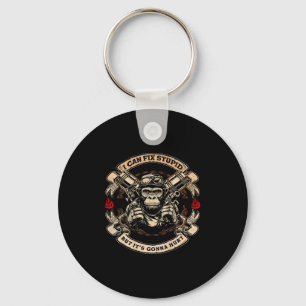 (on Back) I Can Fix Stupid But Its Gonna Hurt Monk Keychain