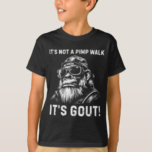 On Back Not A Walk Gout Monkey Old Man Medical T-Shirt