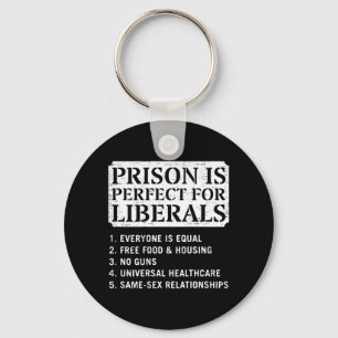 On Back Prison Is Perfect For Liberals Anti Keychain