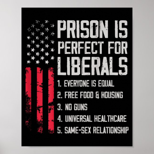 On Back Prison Is Perfect For Liberals Poster (Front)