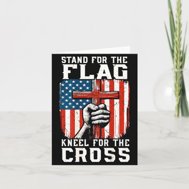 On-back Stand For Flag Kneel Cross Patriotic Chris Card (Front)