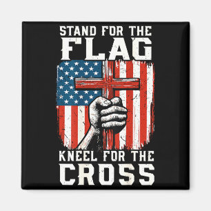 On-back Stand For Flag Kneel Cross Patriotic Chris Magnet