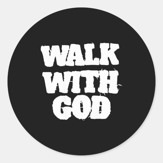 On Back Walk With Jesus God Christian Men Women Sa Classic Round Sticker (Front)