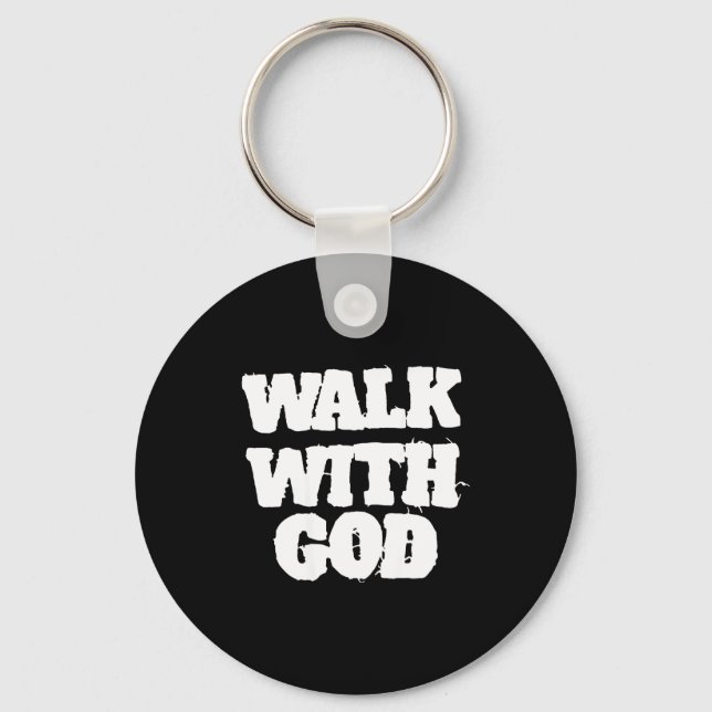 On Back Walk With Jesus God Christian Men Women Sa Keychain (Front)