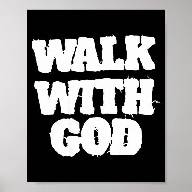 On Back Walk With Jesus God Christian Men Women Sa Poster (Front)